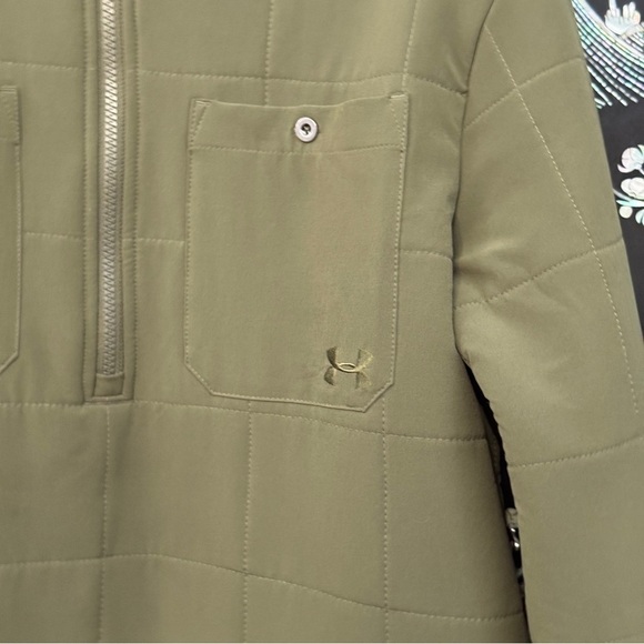 Under Armour Storm ColdGear Green Quilted 1/2 Zip Pullover Sherpa LG - Picture 5 of 7